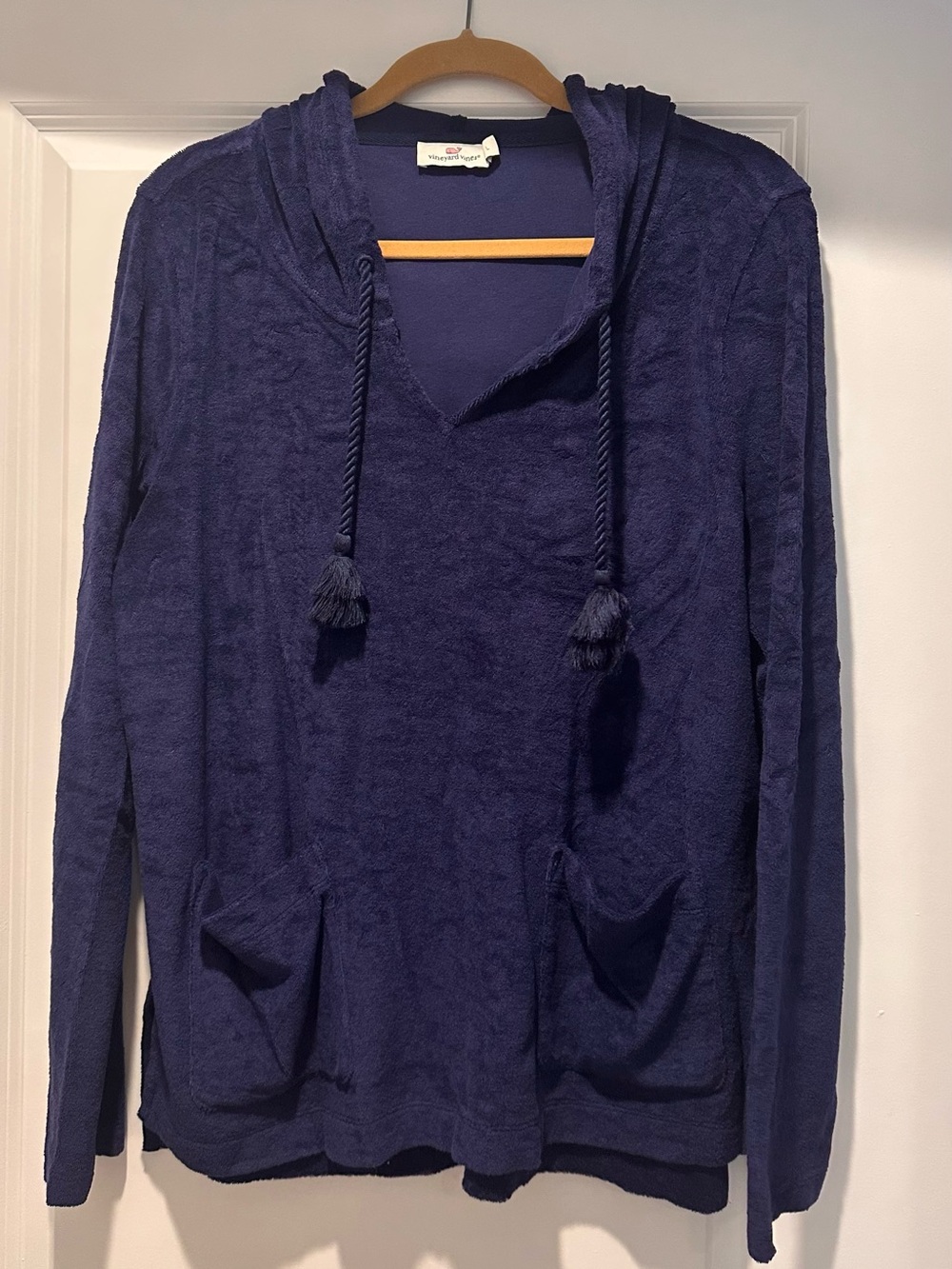 Women’s Navy Hooded Swim Cover-Up